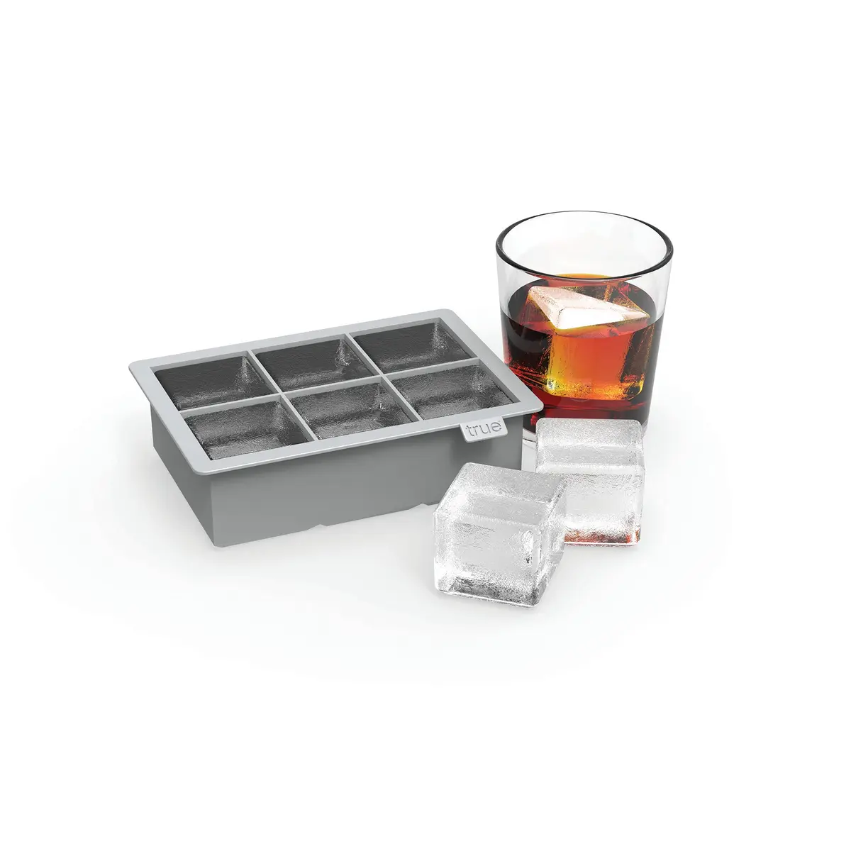 TRUE Large Silicone Ice Cube Tray for 2 Inch Cubes | Easy Release, Perfect for Whiskey & Cocktails - view 3