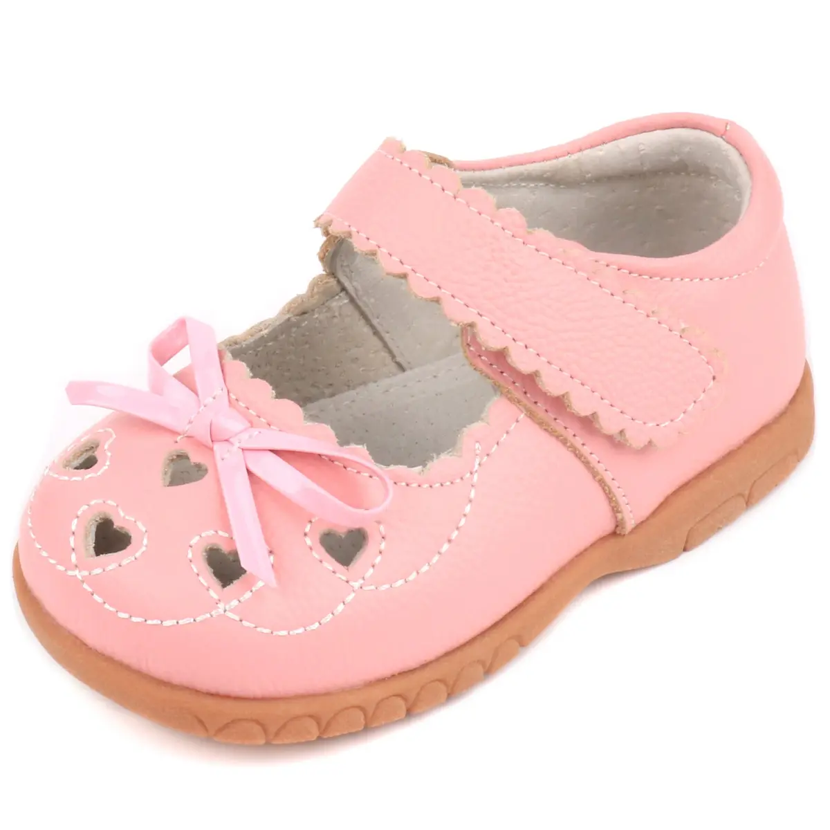 Femizee Girls Leather Bows Mary Jane Flat Shoes 1505 CN20 | Soft Genuine Leather, Toddler & Little Kid - main product image