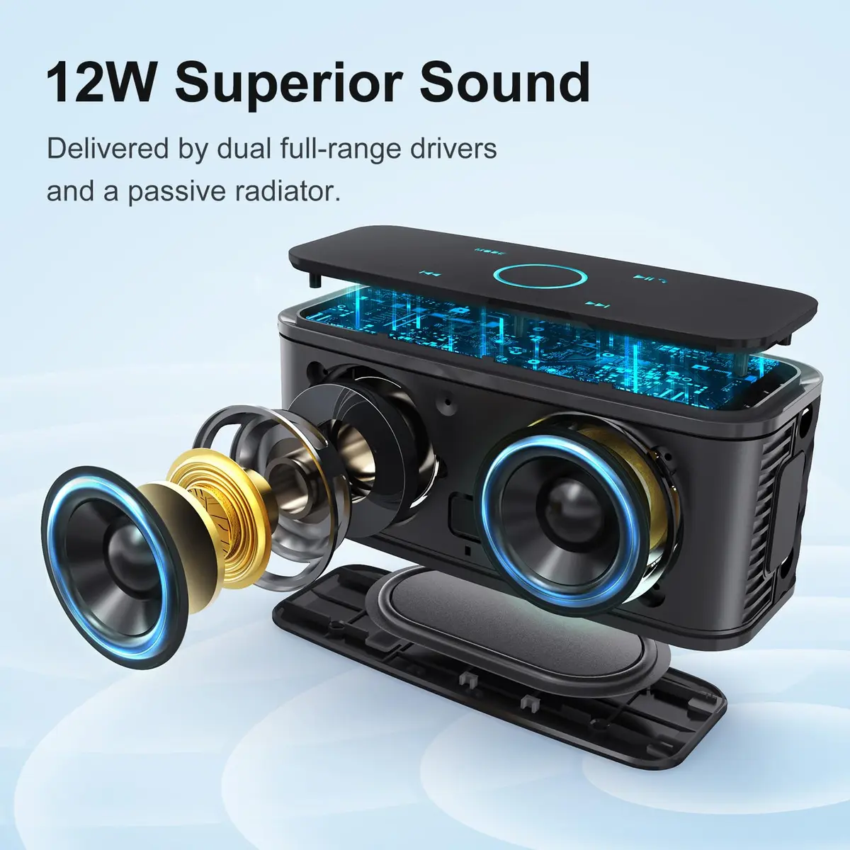DOSS SoundBox Touch Wireless Bluetooth Speaker-12W HD Sound with Rich Bass | Portable, Water-Resistant & Long Playtime - view 2