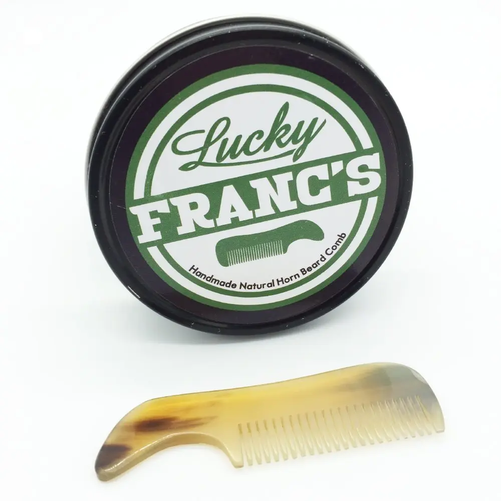 Lucky Franc's Handmade Ox Horn Fine Tooth Comb for Men | Static-Free Pocket Size Gift - main product image
