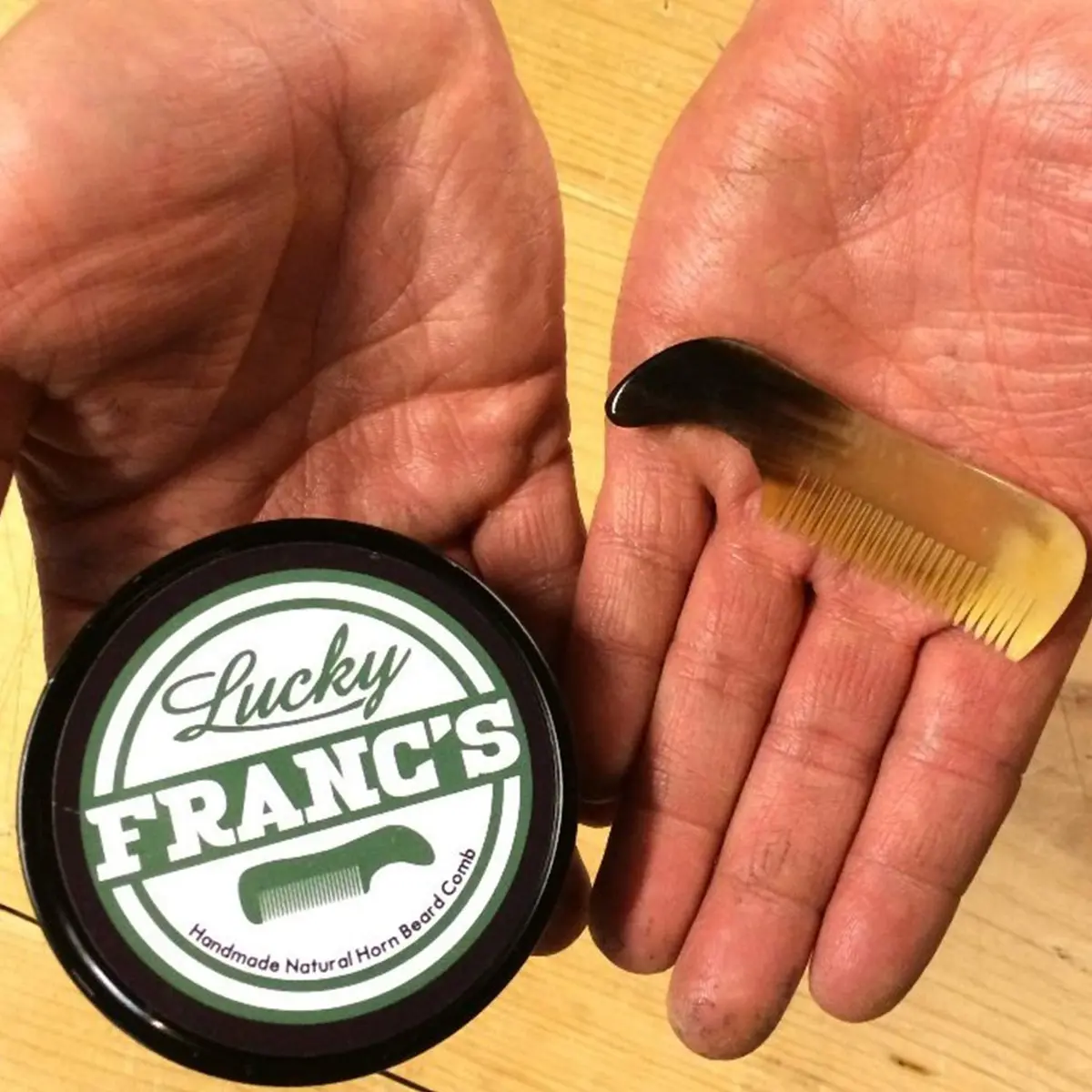 Lucky Franc's Handmade Ox Horn Fine Tooth Comb for Men | Static-Free Pocket Size Gift - view 7