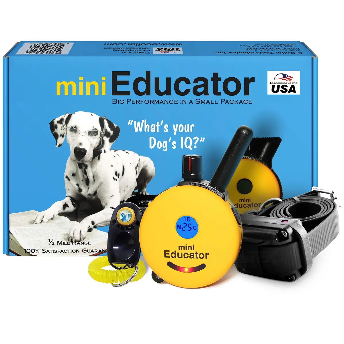 Educator ET-300 Mini E Collar for Dog Training with Remote 1/2 Mile Waterproof 100 Levels Night Light - main product image