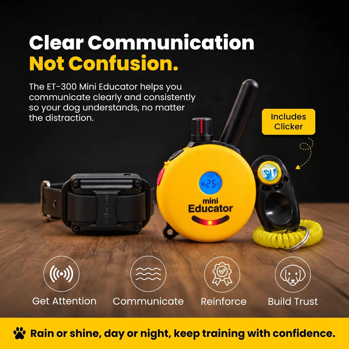 Educator ET-300 Mini E Collar for Dog Training with Remote 1/2 Mile Waterproof 100 Levels Night Light - view 7