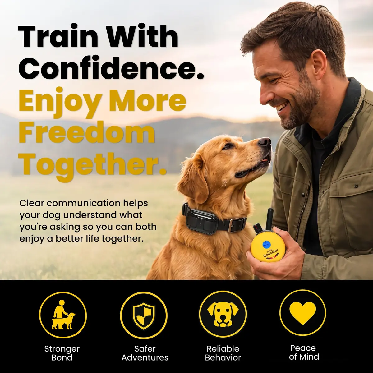 Educator ET-300 Mini E Collar for Dog Training with Remote 1/2 Mile Waterproof 100 Levels Night Light - view 2