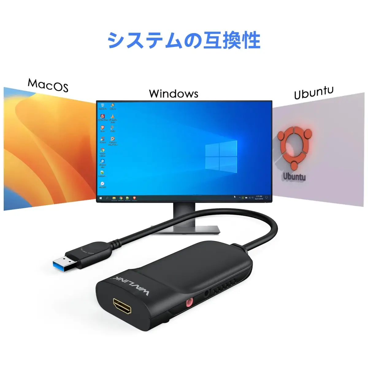 WAVLINK USB C to HDMI Adapter 2.0 1080p@60Hz | Supports up to 6 Monitors | Works with Windows, macOS M1/M5, ChromeOS - view 4