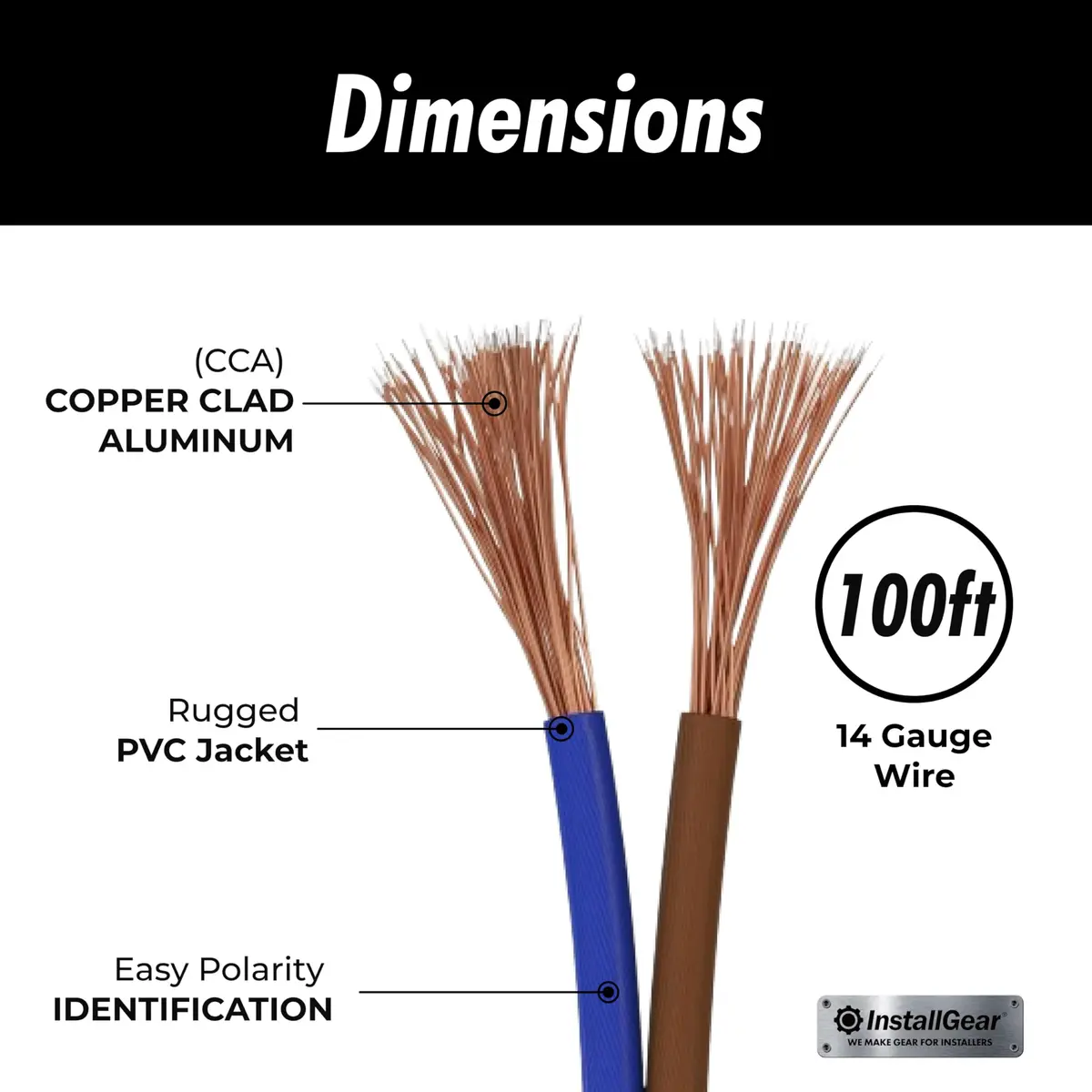 InstallGear 14 Gauge Speaker Wire 100 ft (30.48 m) Blue | High-Quality Audio Cable for Car & Home - view 3