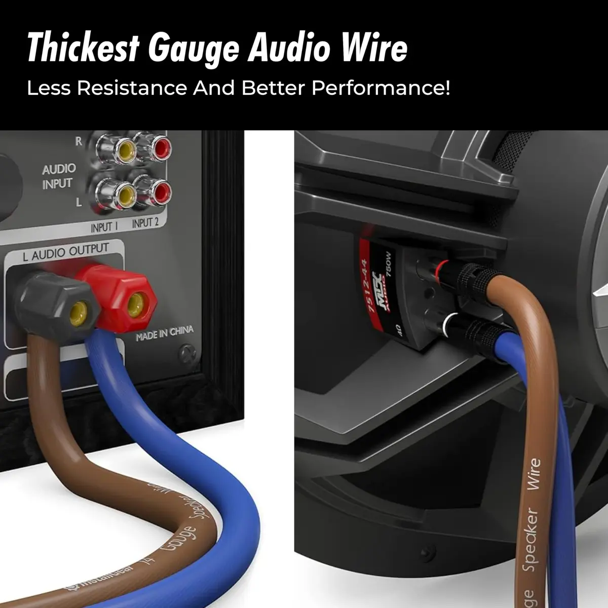 InstallGear 14 Gauge Speaker Wire 100 ft (30.48 m) Blue | High-Quality Audio Cable for Car & Home - view 4