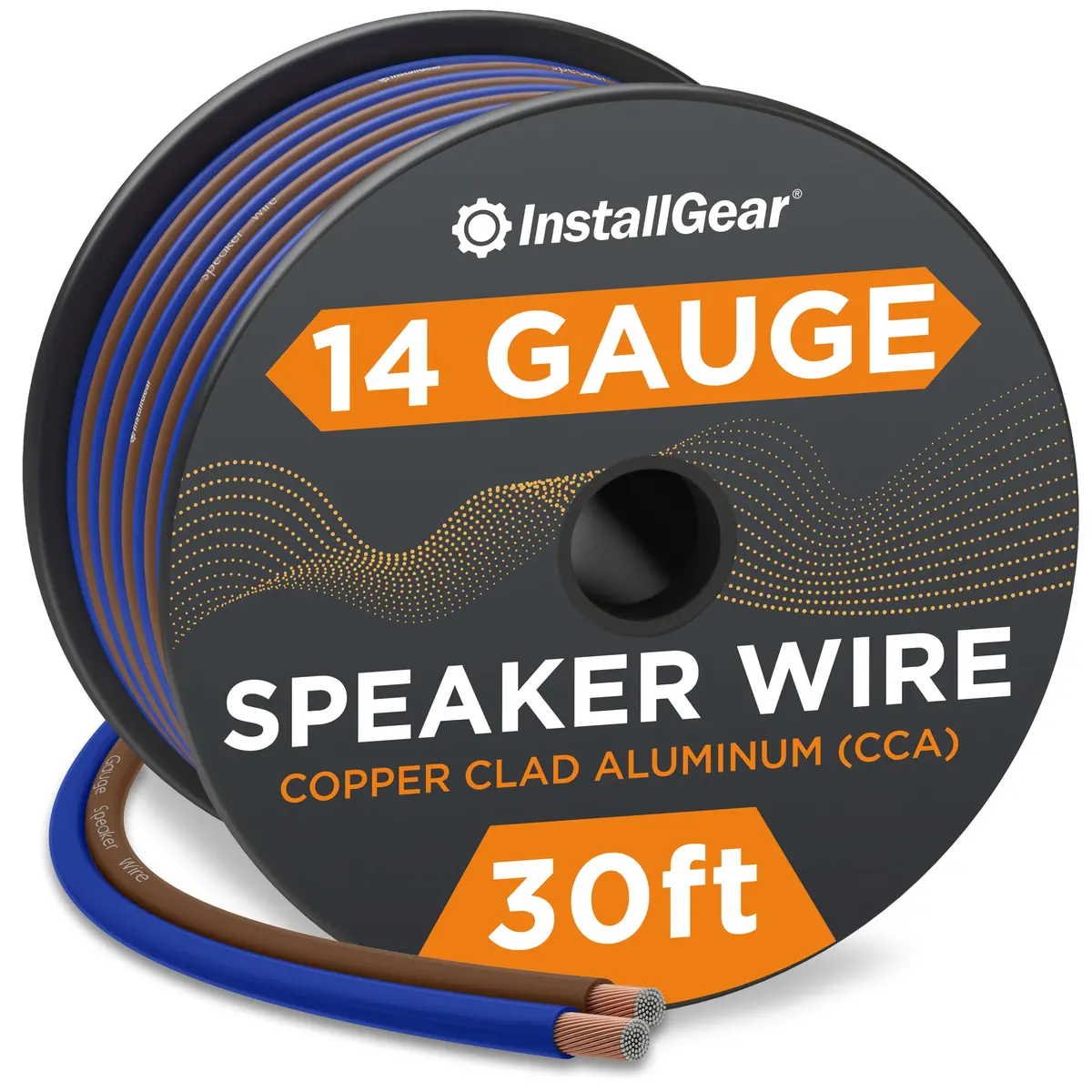 InstallGear 14 Gauge Speaker Wire 30ft (9.1 m) | Copper Clad Aluminum Cable for Car Audio & Home Theater - main product image