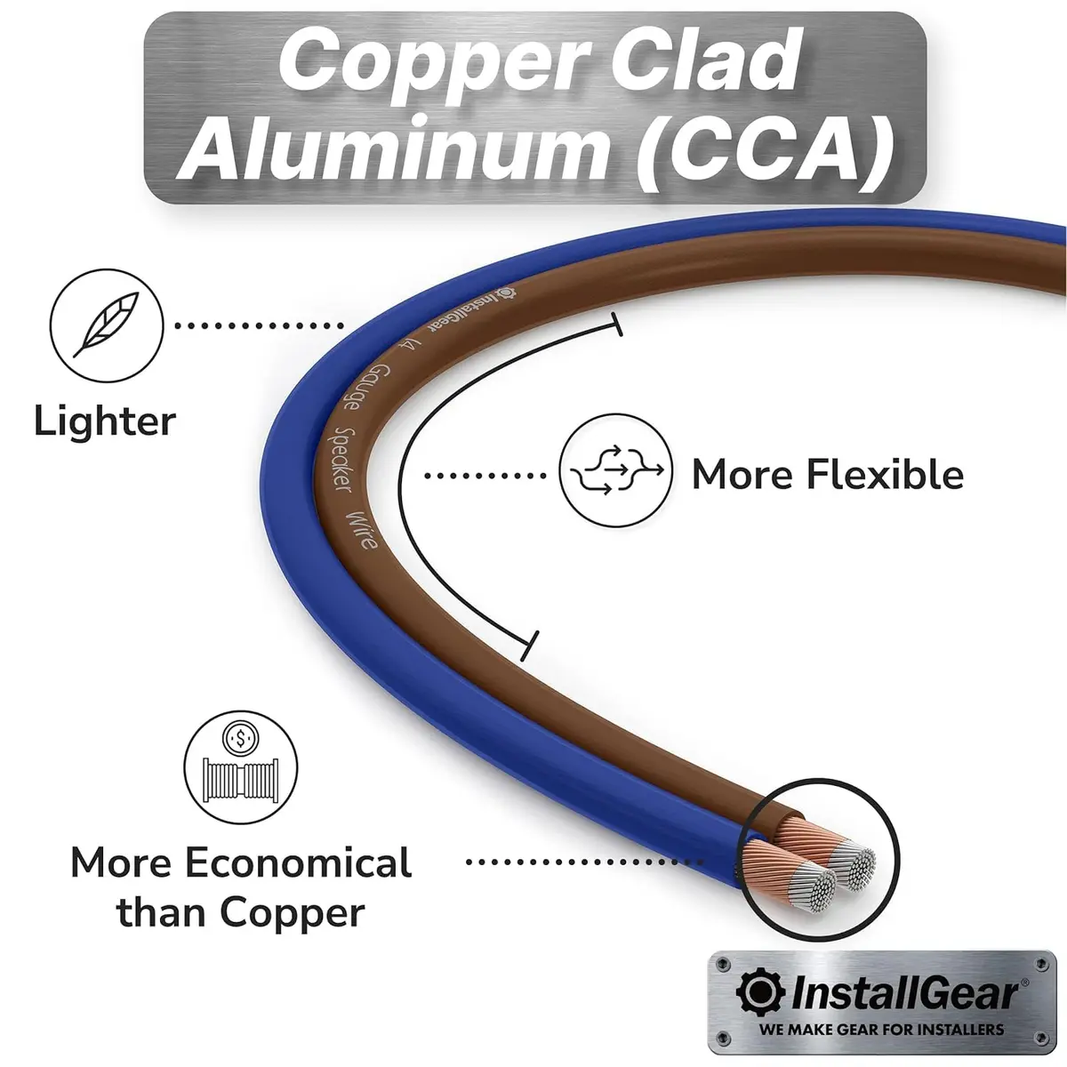 InstallGear 14 Gauge Speaker Wire 30ft (9.1 m) | Copper Clad Aluminum Cable for Car Audio & Home Theater - view 6