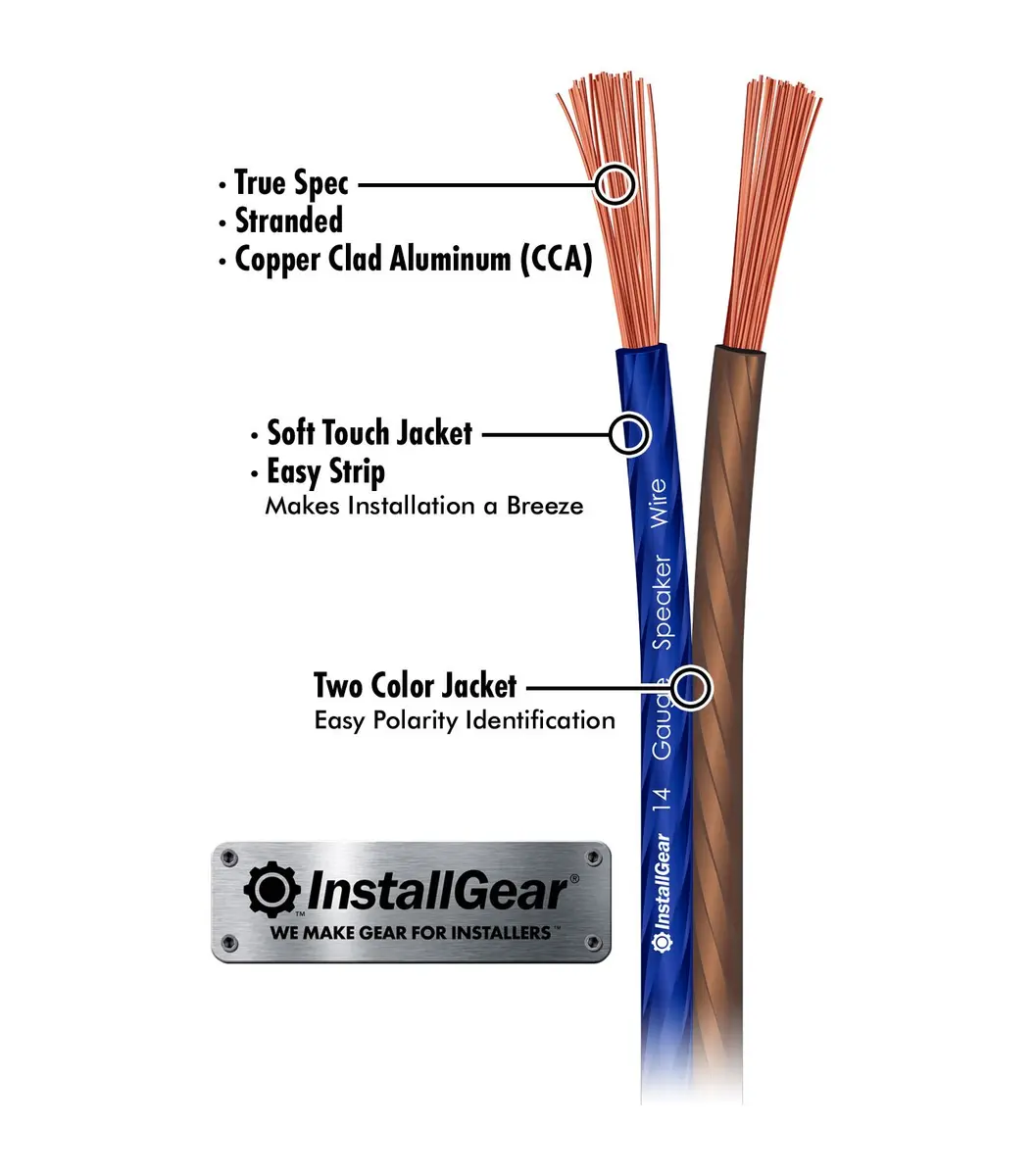 InstallGear 14 Gauge Speaker Wire 30ft (9.1 m) | Copper Clad Aluminum Cable for Car Audio & Home Theater - view 2