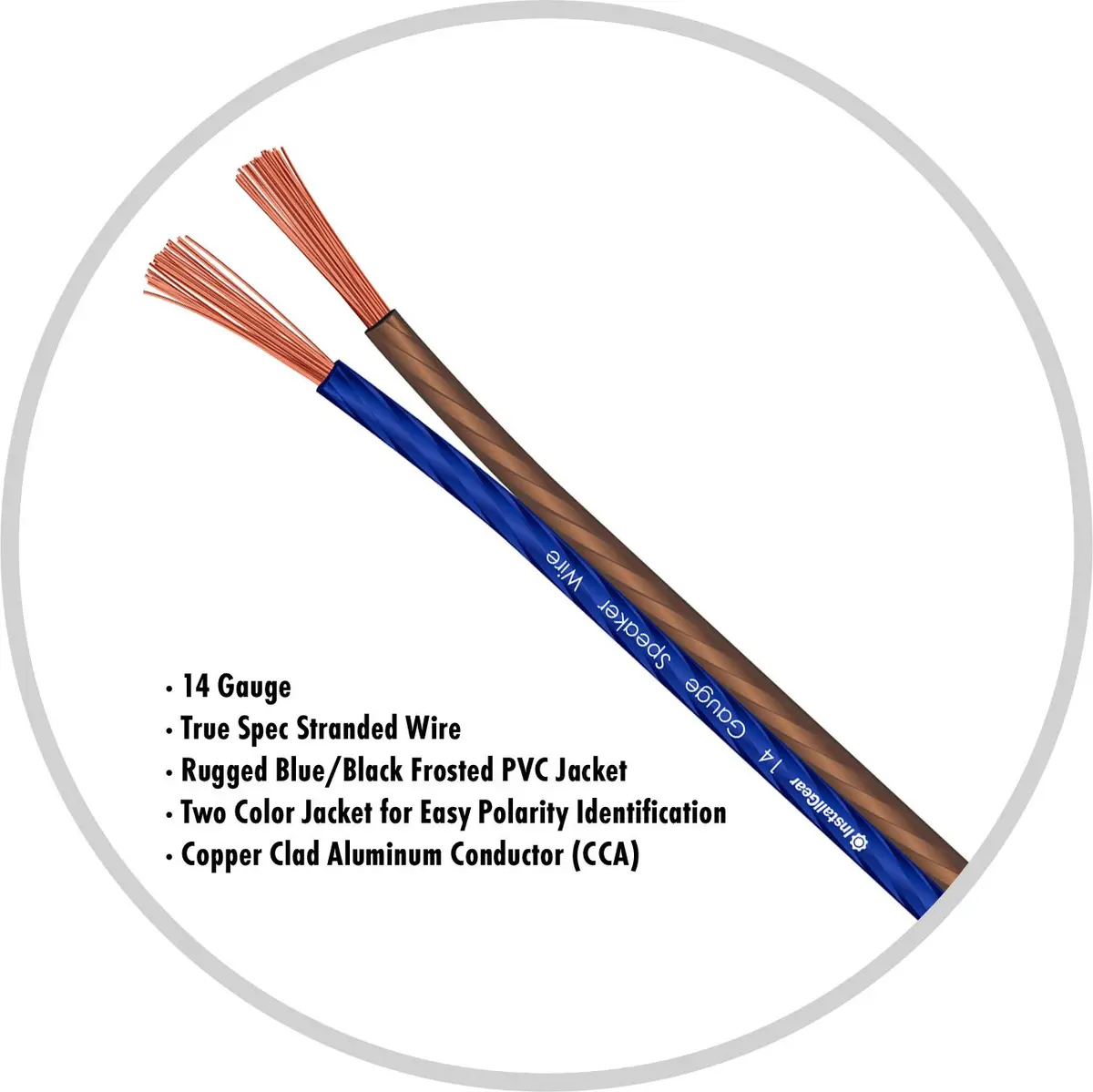 InstallGear 14 Gauge Speaker Wire 30ft (9.1 m) | Copper Clad Aluminum Cable for Car Audio & Home Theater - view 3