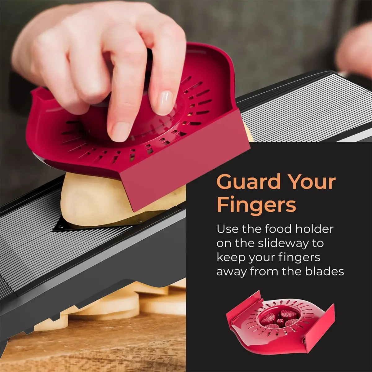 Mueller Austria V-Pro Mandoline Slicer Black | Adjustable Vegetable Chopper, Fruit, Cheese Grater, Potato Chips Slicer - view 5
