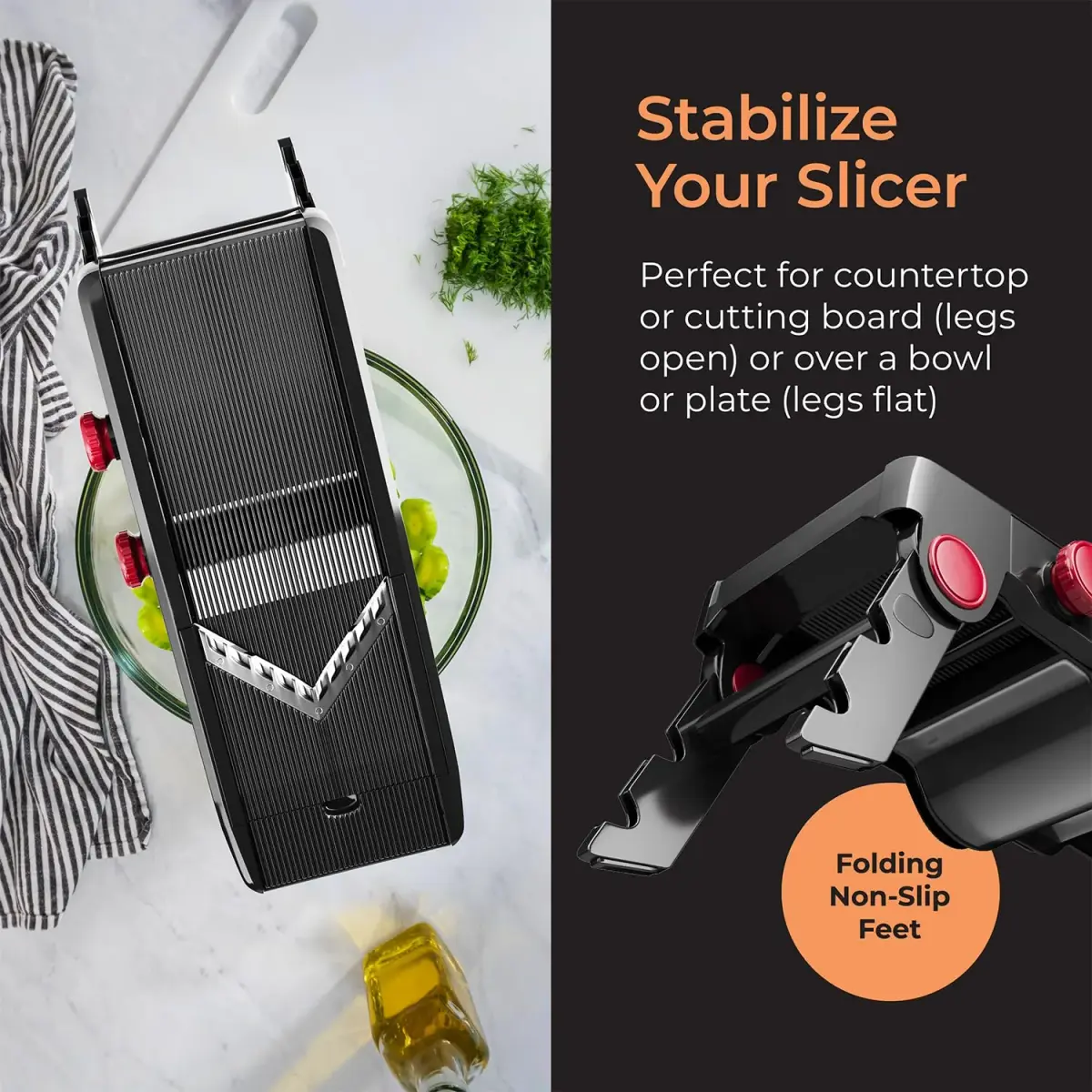 Mueller Austria V-Pro Mandoline Slicer Black | Adjustable Vegetable Chopper, Fruit, Cheese Grater, Potato Chips Slicer - view 7