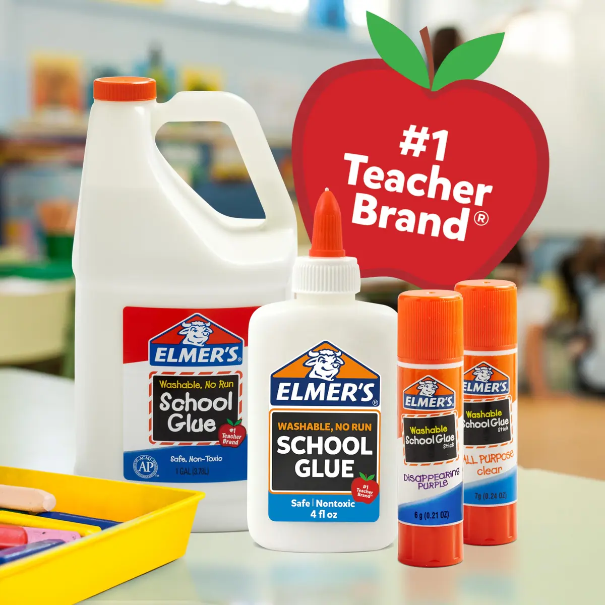 Elmer's Disappearing Purple School Glue Sticks, Washable, 22 Grams, 30 Count | #1 Teacher Brand - view 5