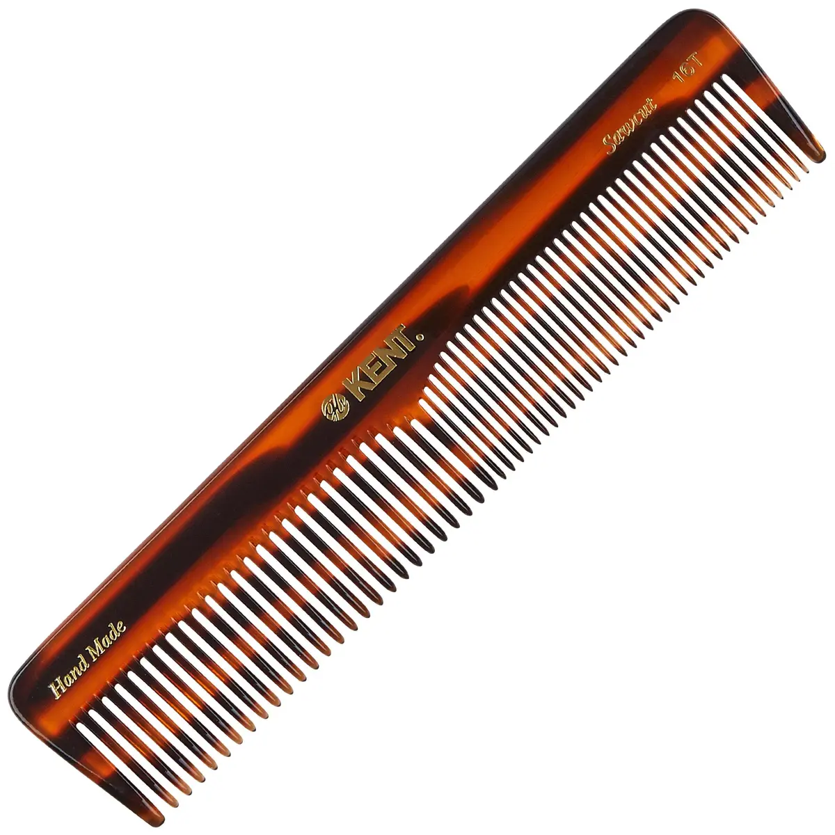 Kent 16T Tortoise Shell Handmade Dressing Comb 18.3 cm (7.2 Inch) 3-Pack | Detangles Thick, Curly, Wavy Hair - main product image