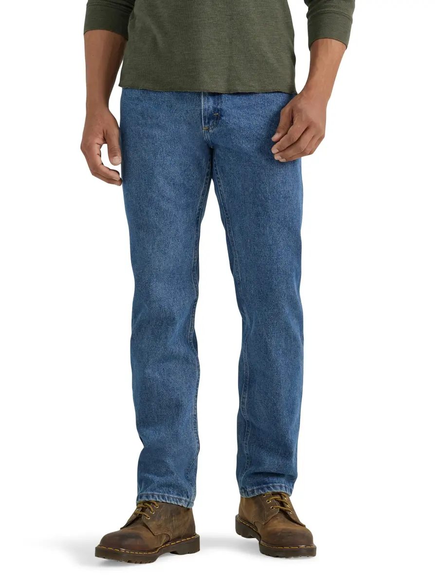 Wrangler Classic 5-pocket Regular Fit Cotton Jean, Stonewash Mid, 36W x 28L | Durable Comfort for Men - main product image