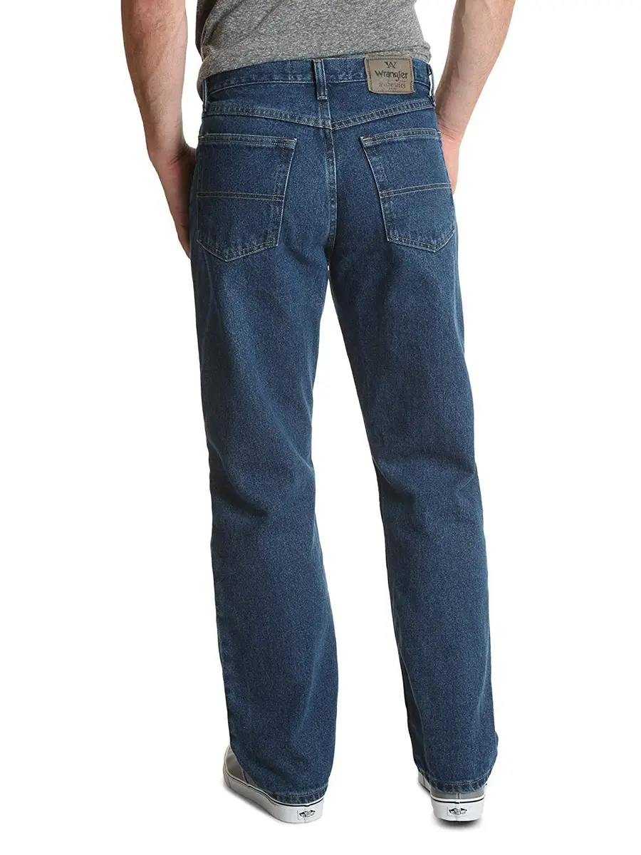 Wrangler Classic 5-pocket Relaxed Fit Cotton Jean, Dark Stonewash, 44W x 29L | Casual Comfort - view 5