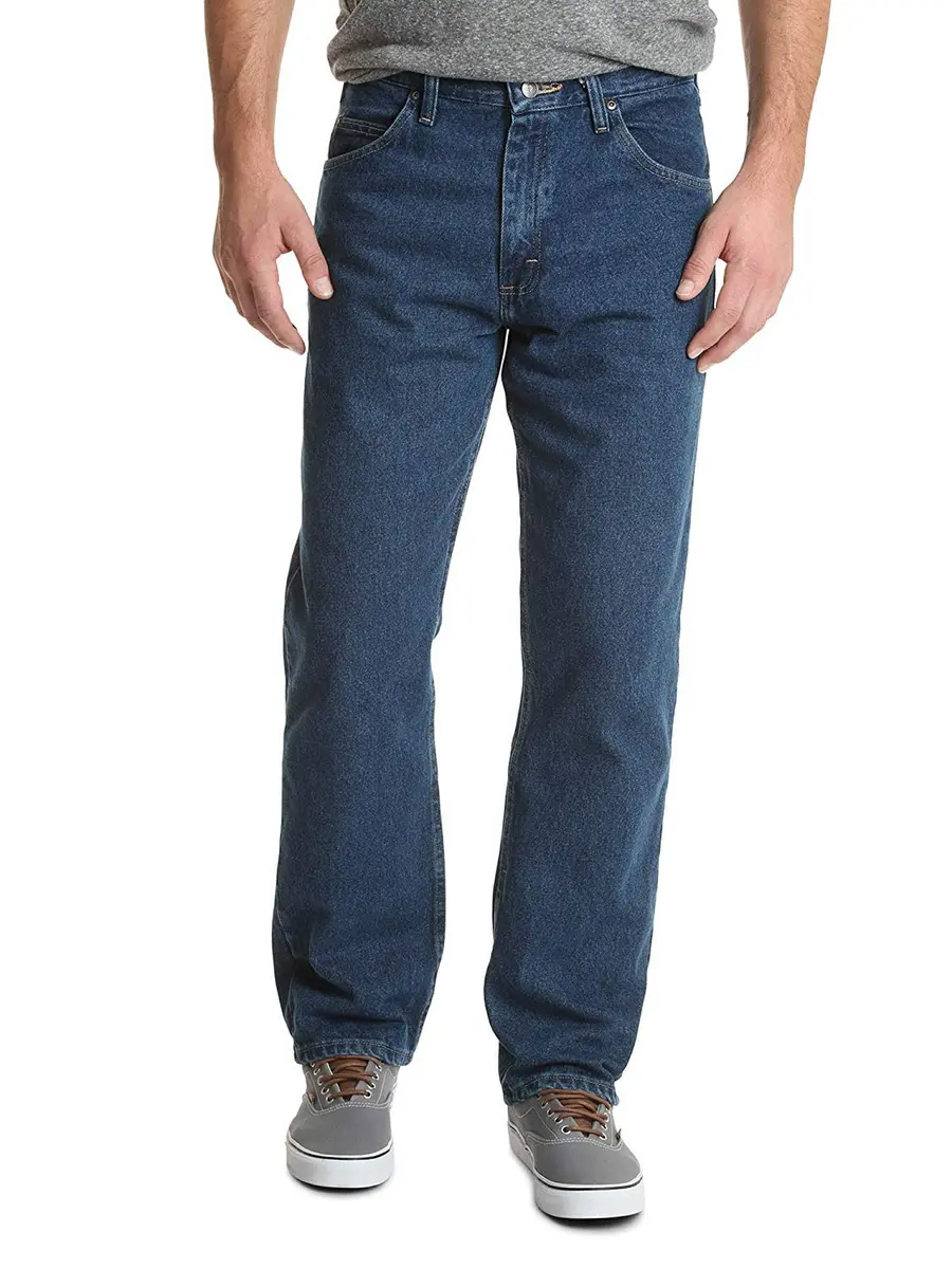 Wrangler Classic 5-pocket Relaxed Fit Cotton Jean, Dark Stonewash, 52W x 32L | Casual Comfort - main product image