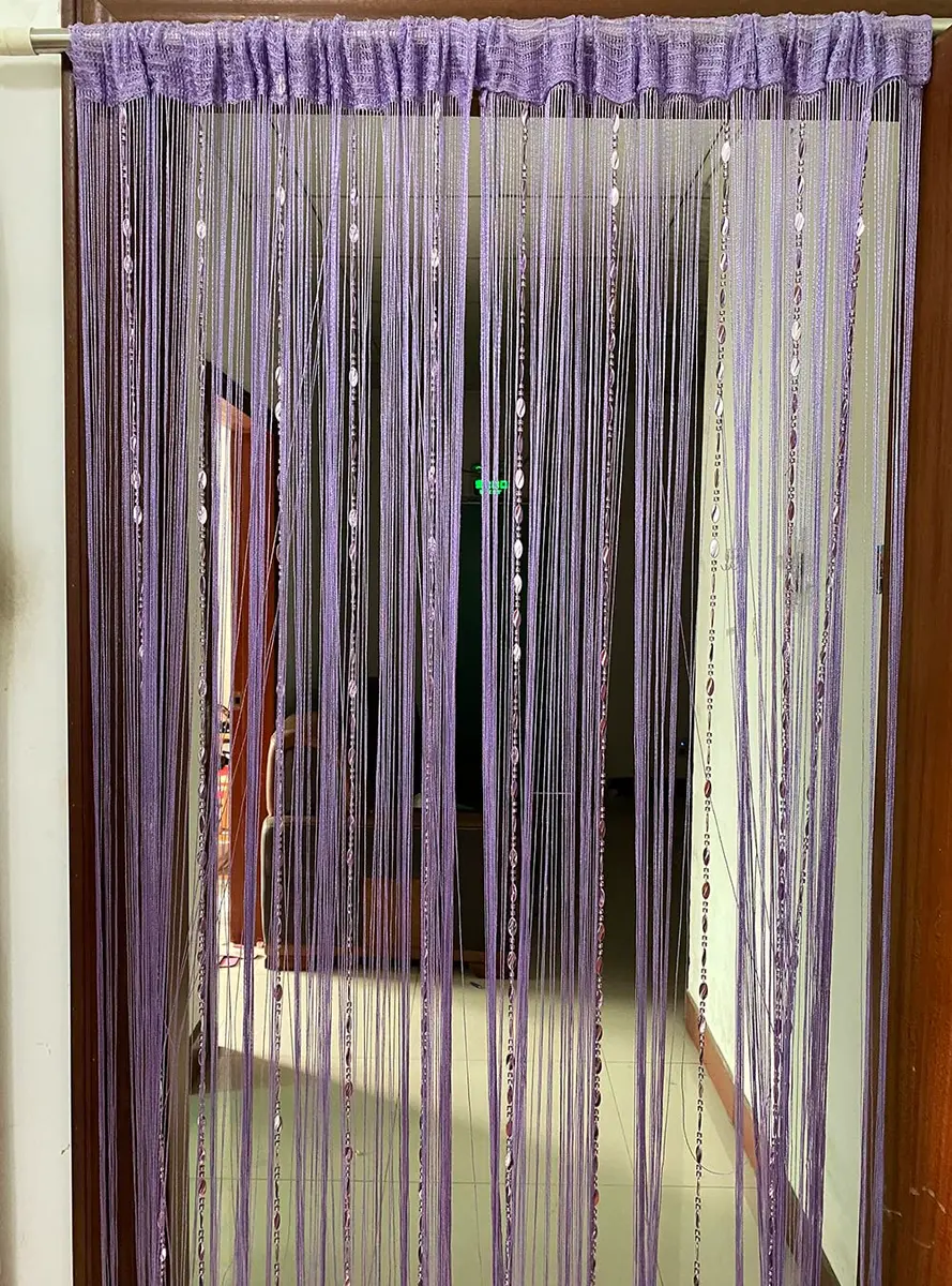 ZiDeTang Beaded Door Curtain Fringe Tassel Living Room Divider 39.3" x 78.5" | Art Deco Semi-sheer - view 2