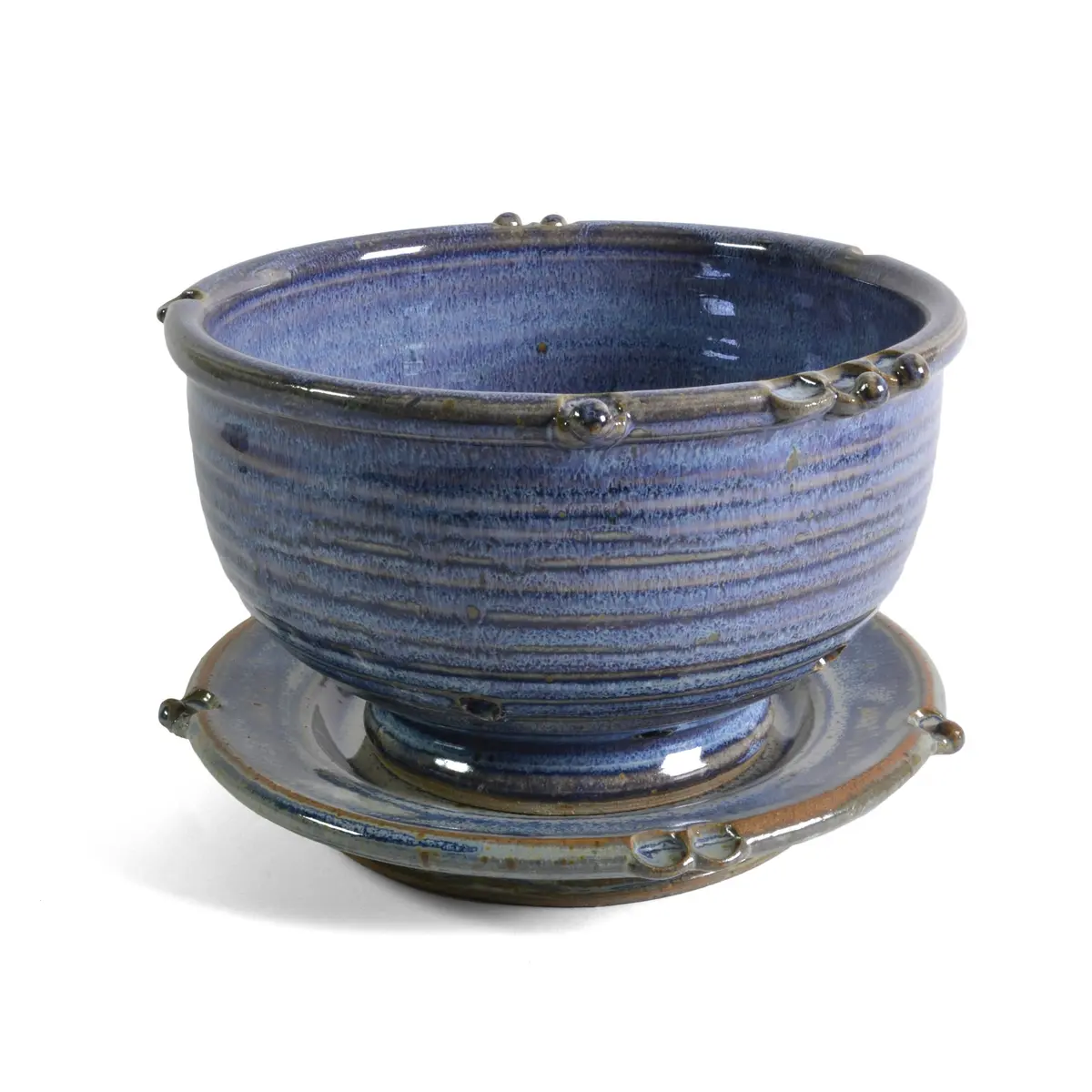 Anthony Stoneware Berry Bowl Set 2-piece French Blue | Handmade, Food-Safe Artisan Pottery - main product image