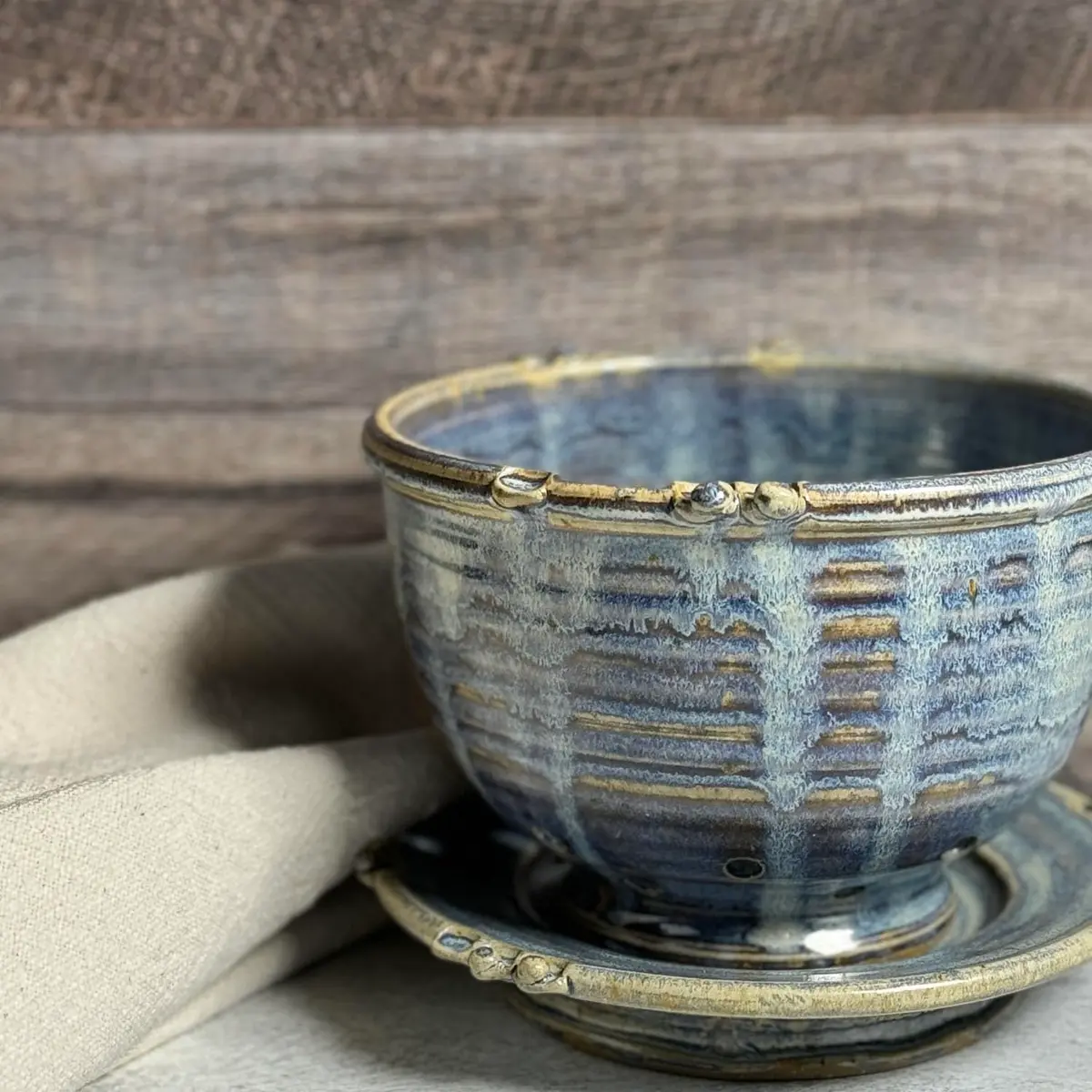 Anthony Stoneware Berry Bowl Set 2-piece French Blue | Handmade, Food-Safe Artisan Pottery - view 4