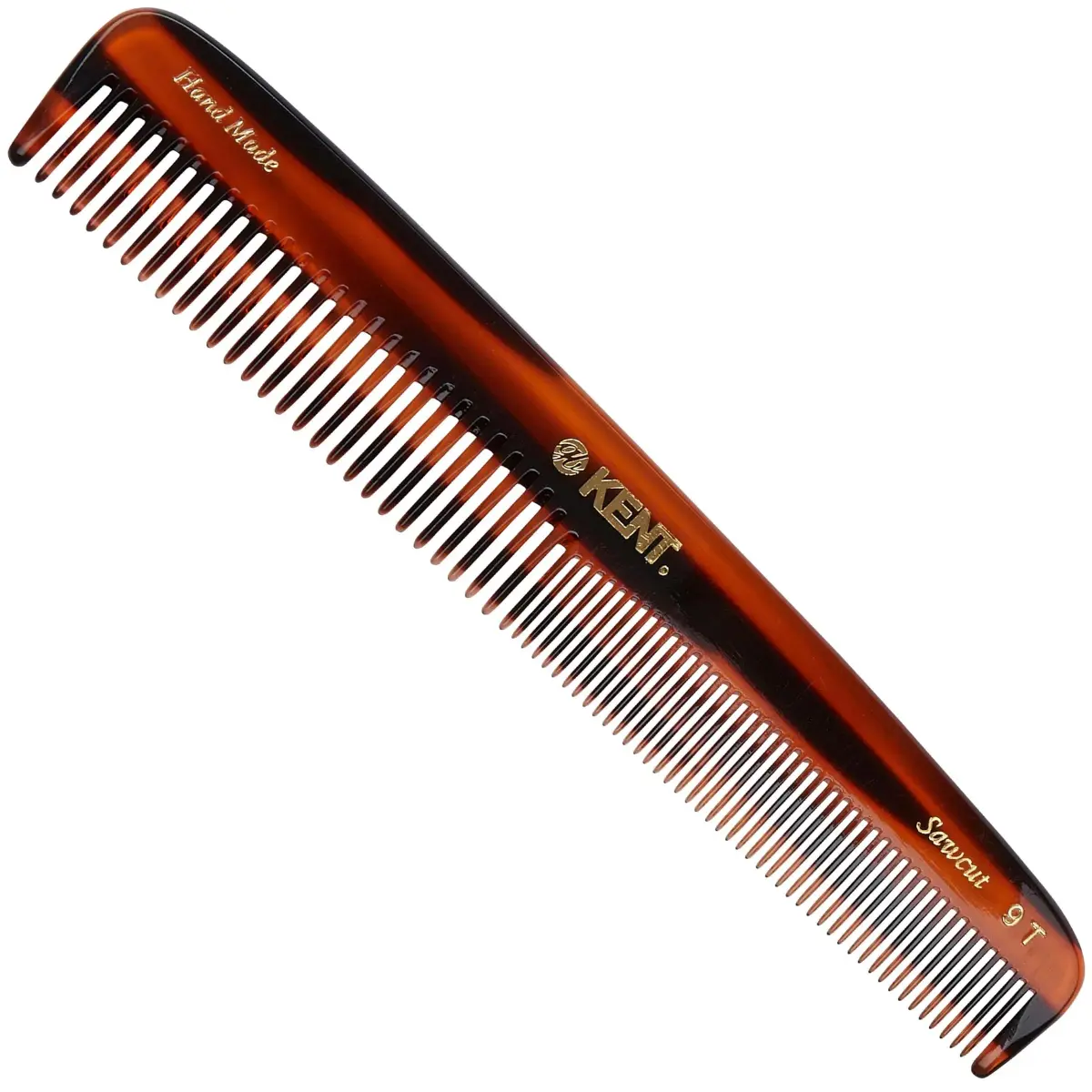 Kent 9T Tortoise Fine and Wide Tooth Comb 3 Pack | Handmade Cellulose Acetate Detangler for Wet and Dry Hair - main product image