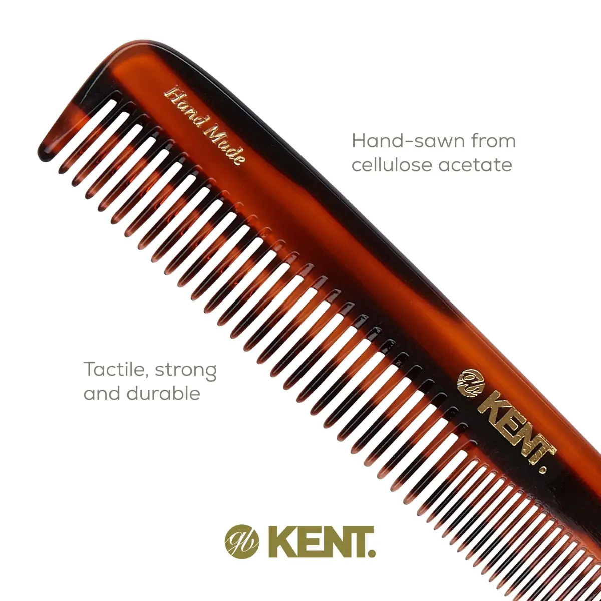 Kent 9T Tortoise Fine and Wide Tooth Comb 3 Pack | Handmade Cellulose Acetate Detangler for Wet and Dry Hair - view 5