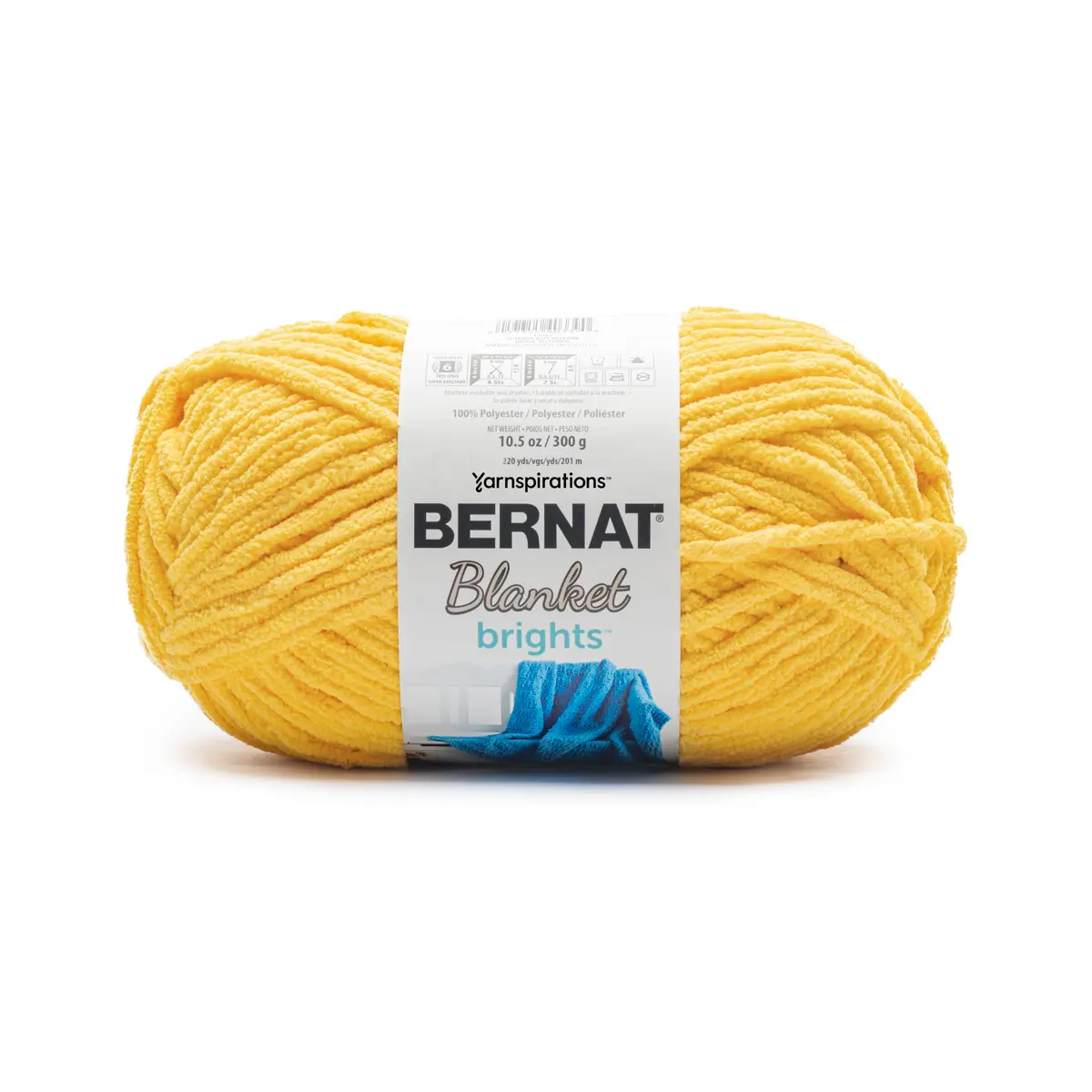 Bernat Blanket Bright Yarn, School Bus Yellow | Super Bulky Polyester for Cozy Home Projects - main product image