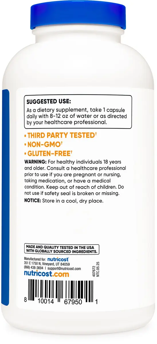 Nutricost Taurine 1000mg | Essential Amino Acid for Brain & Heart Support (70-120 chars) - view 4
