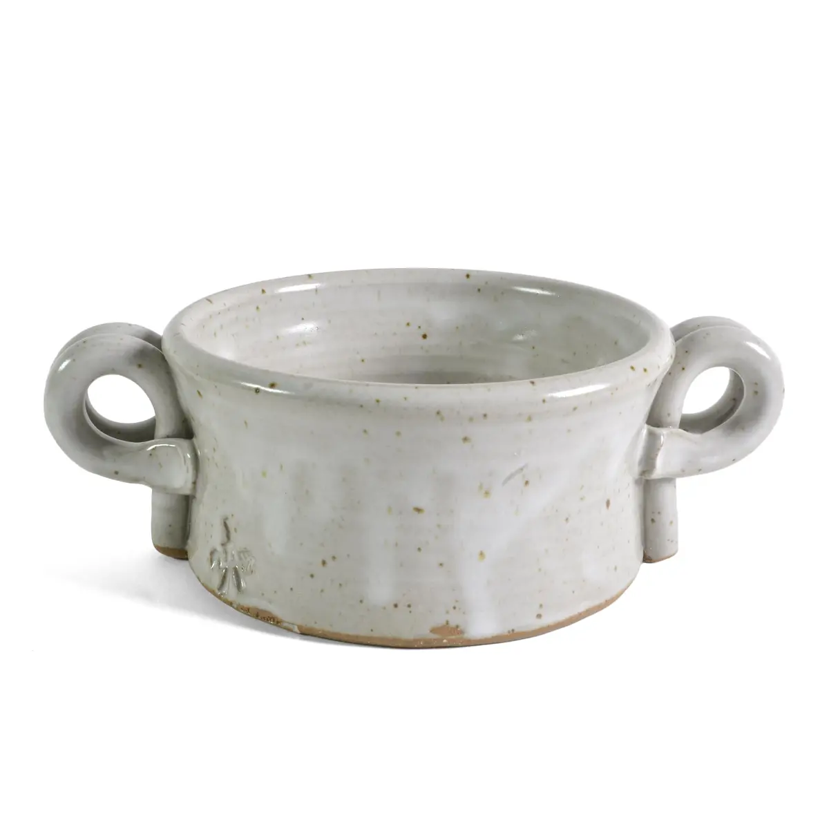 Anthony Stoneware Handled Soup Crock, White | Handmade 2-Cup Stoneware Bowl for Soups & Desserts - main product image