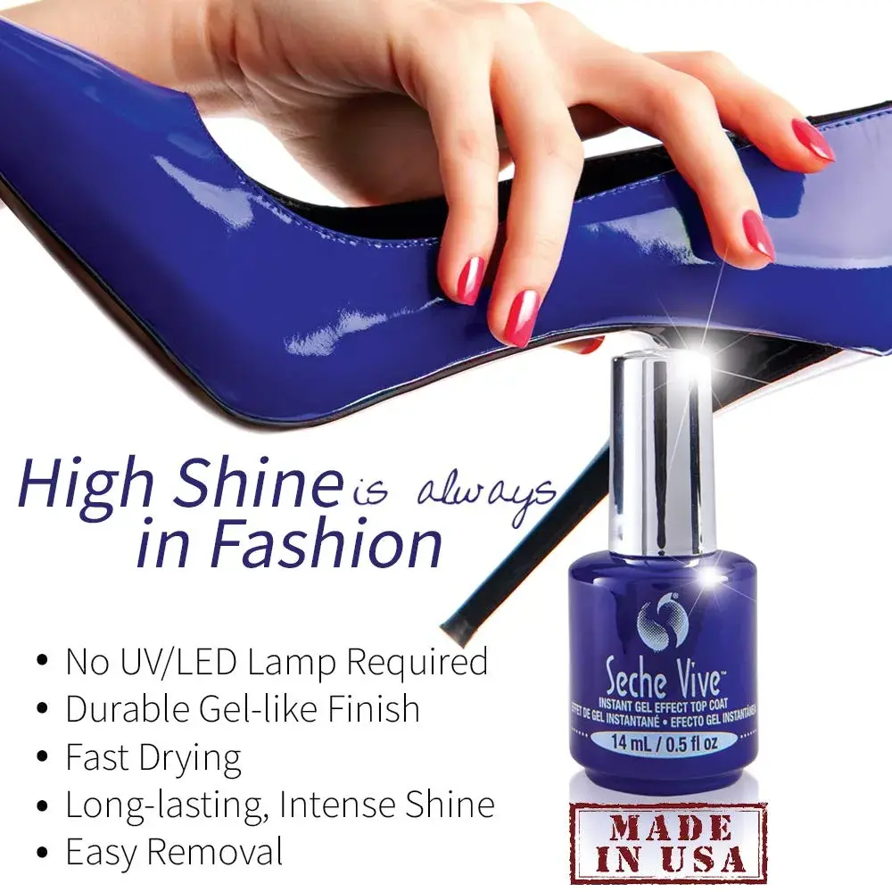 Seche Vive Gel Effect Top Coat 14ml (0.5 Fl Oz) | Salon-Style Gloss & Longevity - view 5