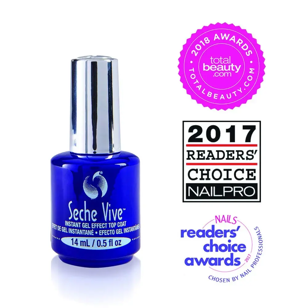 Seche Vive Gel Effect Top Coat 14ml (0.5 Fl Oz) | Salon-Style Gloss & Longevity - view 2