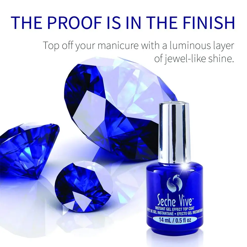 Seche Vive Gel Effect Top Coat 14ml (0.5 Fl Oz) | Salon-Style Gloss & Longevity - view 3