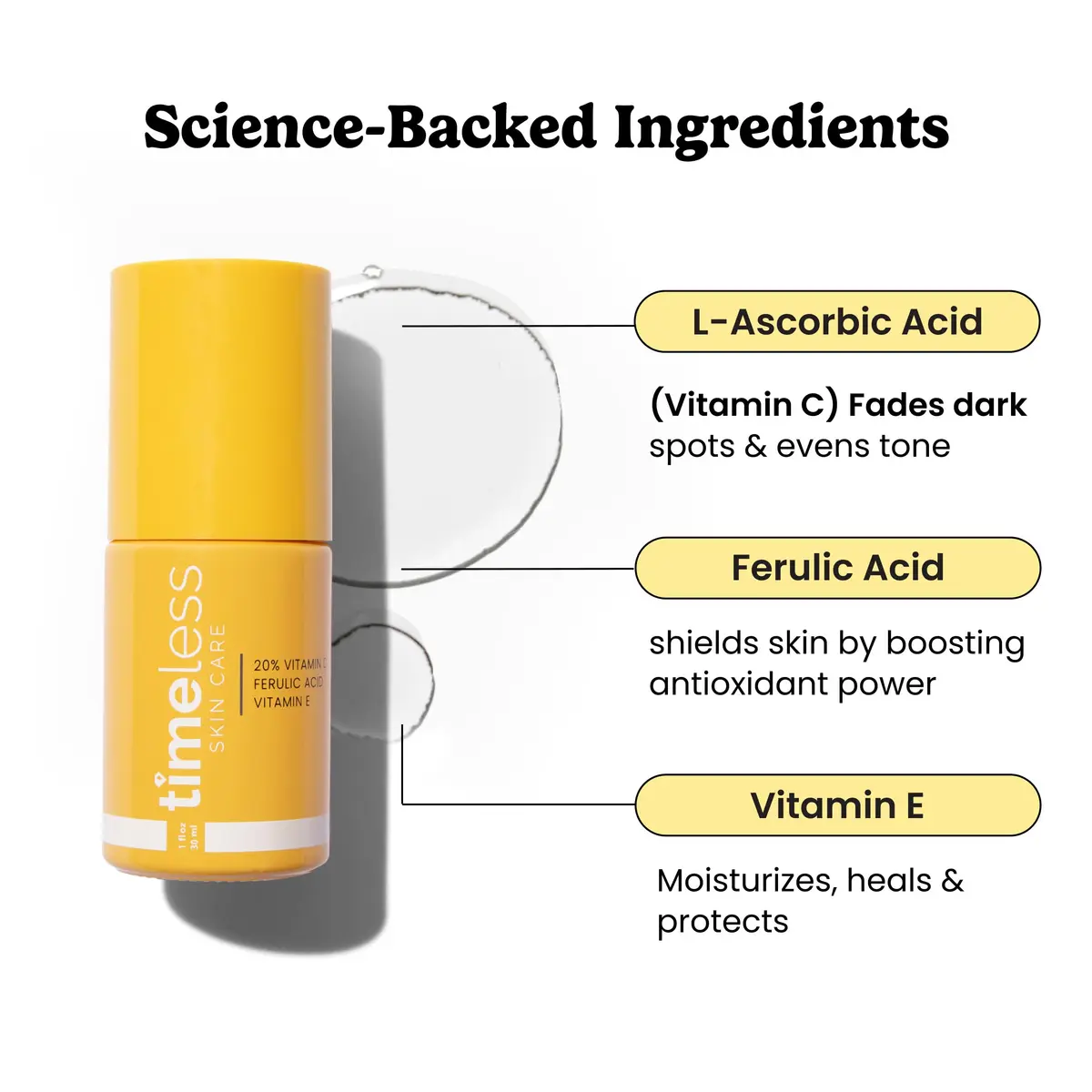 Timeless Skin Care 20% Vitamin C + E Ferulic Acid Serum 60ml (2 Fl Oz) | Brightens Skin Tone & Supports Collagen - view 2