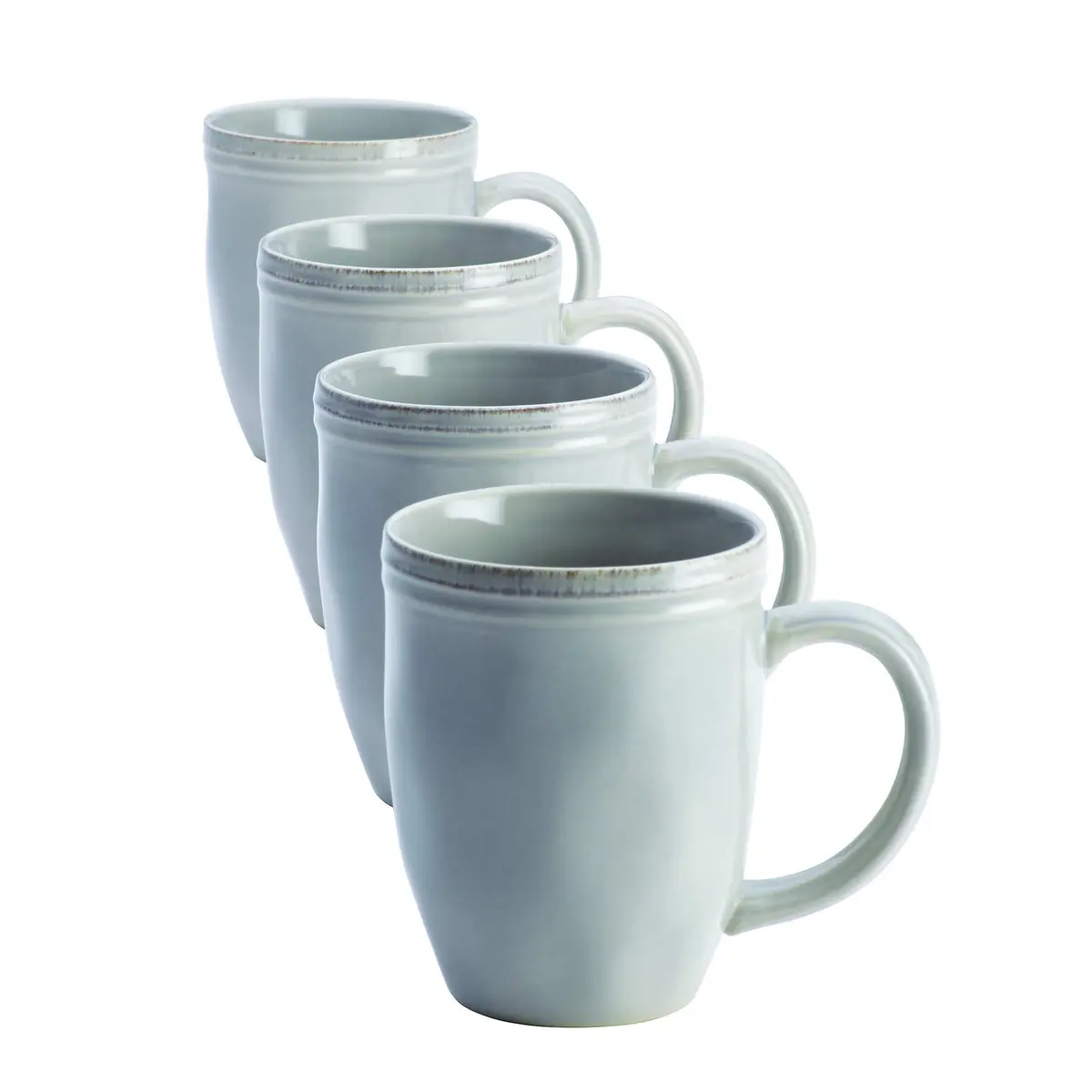 Rachael Ray Cucina Dinnerware 16-Piece Stoneware Dinnerware Set, Sea-Salt Grey | Rustic, Durable & Microwave Safe - view 4