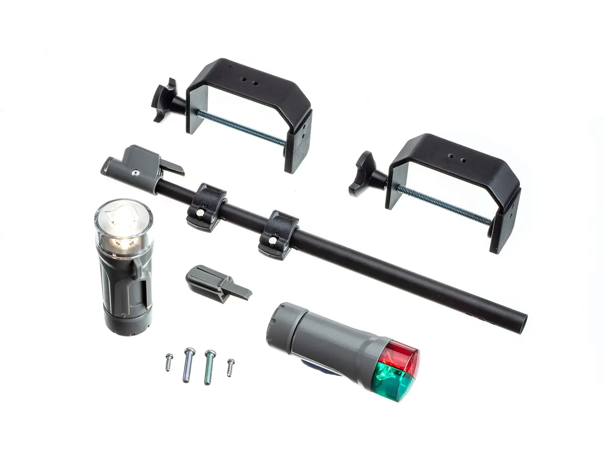 attwood Portable Navigation LED Light Kit, Marine Gray, Clamp-On Red/Green Bow and White Stern, 14194-7 | Rugged Marine Lighting for Small Boats - view 7