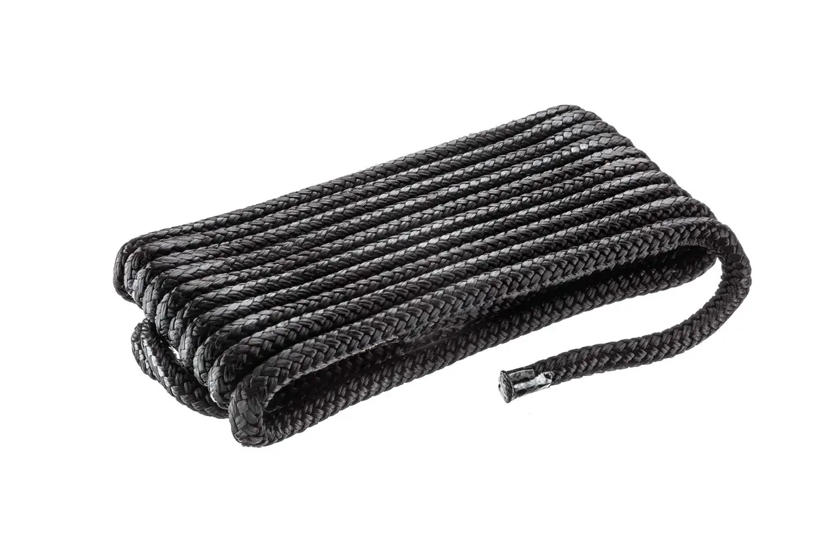 attwood Premium Double Braided Nylon Dock Line 3/8 inch x 15 ft | UV-Resistant, Black - main product image