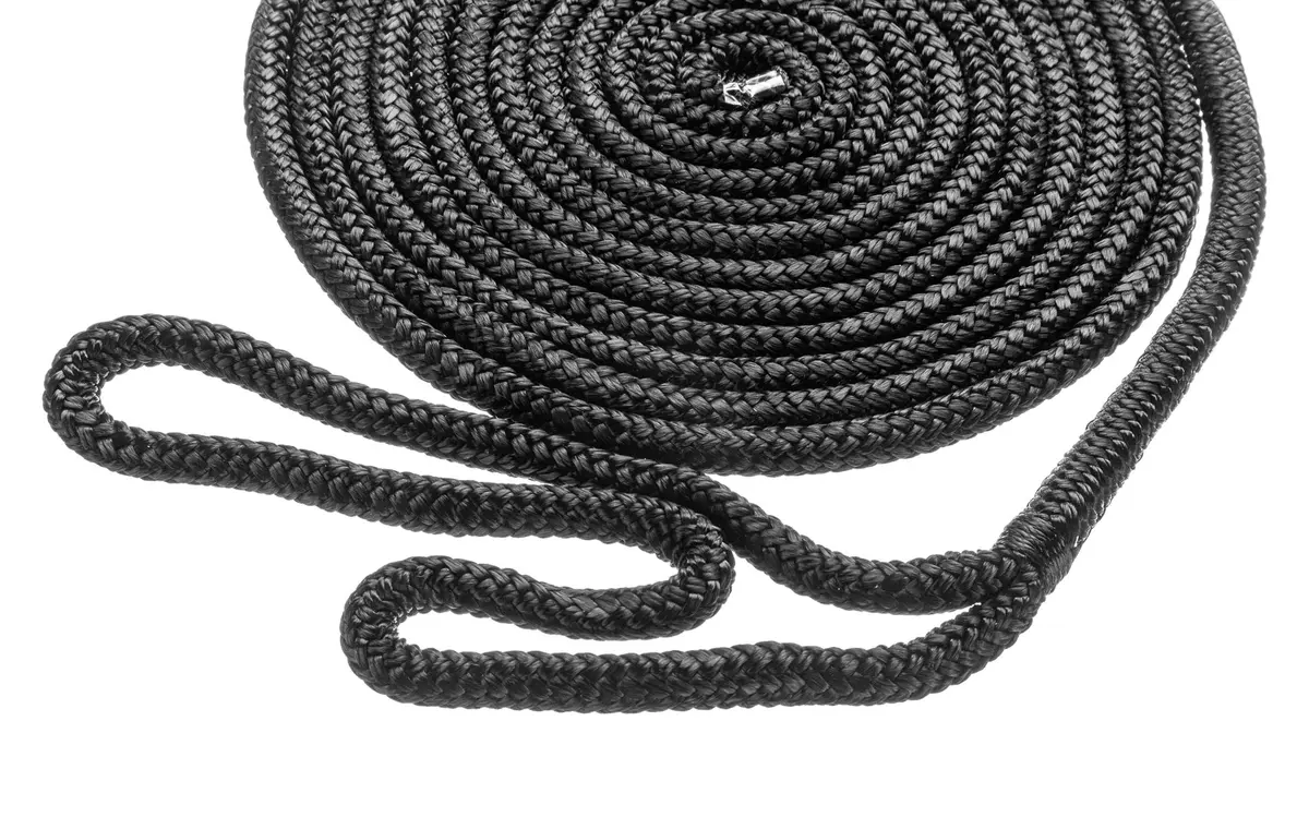attwood Premium Double Braided Nylon Dock Line 3/8 inch x 15 ft | UV-Resistant, Black - view 5