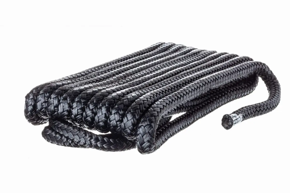 attwood Premium Double Braided Nylon Dock Line 3/8 inch x 15 ft | UV-Resistant, Black - view 2