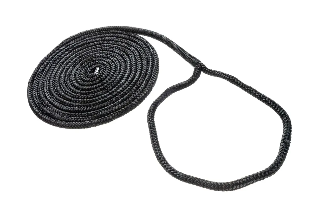 attwood Premium Double Braided Nylon Dock Line 3/8 inch x 15 ft | UV-Resistant, Black - view 3