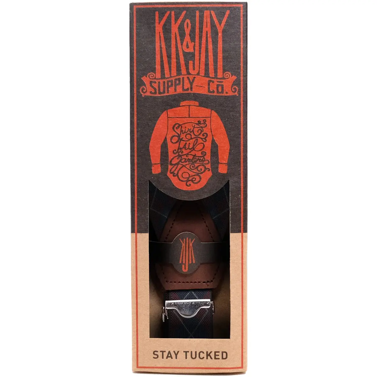 KK and Jay Supply Shirt Stays for Men - Premium Stay Tucked Shirt Garters (Argyle Navy/Maroon) | Keeps Shirts Neat & Wrinkle-Free - view 5