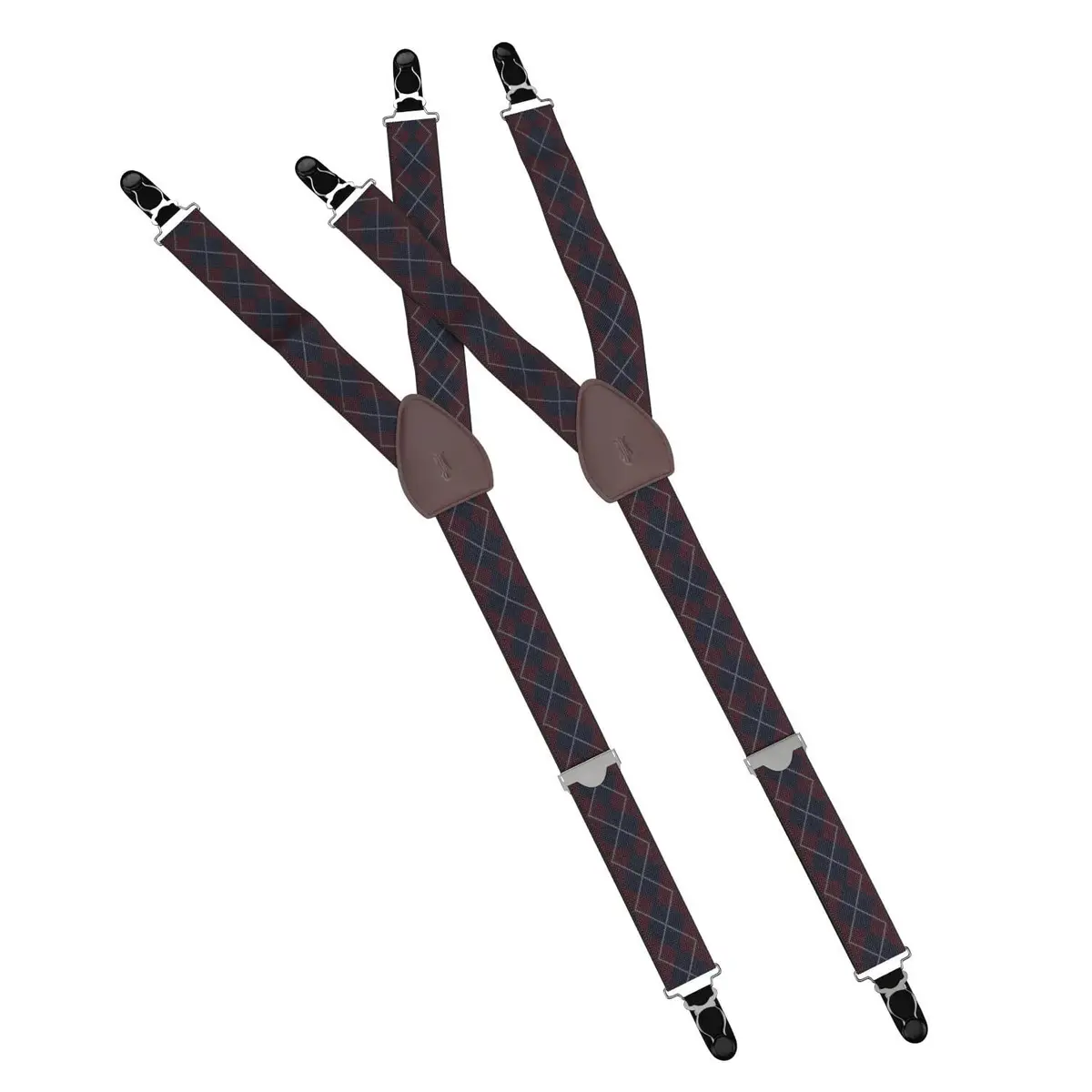 KK and Jay Supply Shirt Stays for Men - Premium Stay Tucked Shirt Garters (Argyle Navy/Maroon) | Keeps Shirts Neat & Wrinkle-Free - view 3