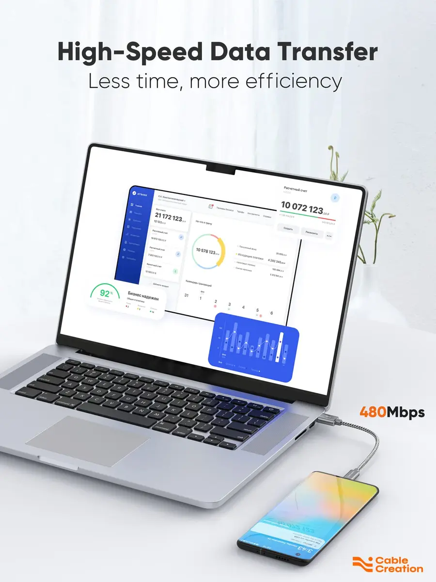 CableCreation USB C to USB A & USB A to Type C Data Cord 0.5FT | 3A Fast Charging & Sync - view 6