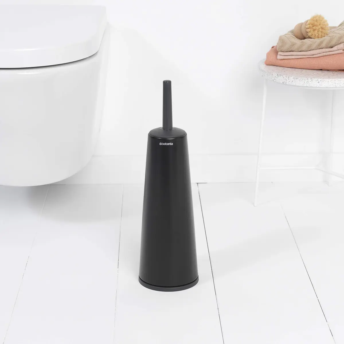 Brabantia ReNew Toilet Brush & Holder Set Matt Black | Corrosion Resistant, Discreet Holder, 16.5 Inch Height - view 5