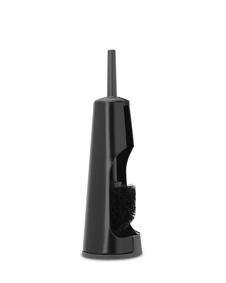 Brabantia ReNew Toilet Brush & Holder Set Matt Black | Corrosion Resistant, Discreet Holder, 16.5 Inch Height - view 2