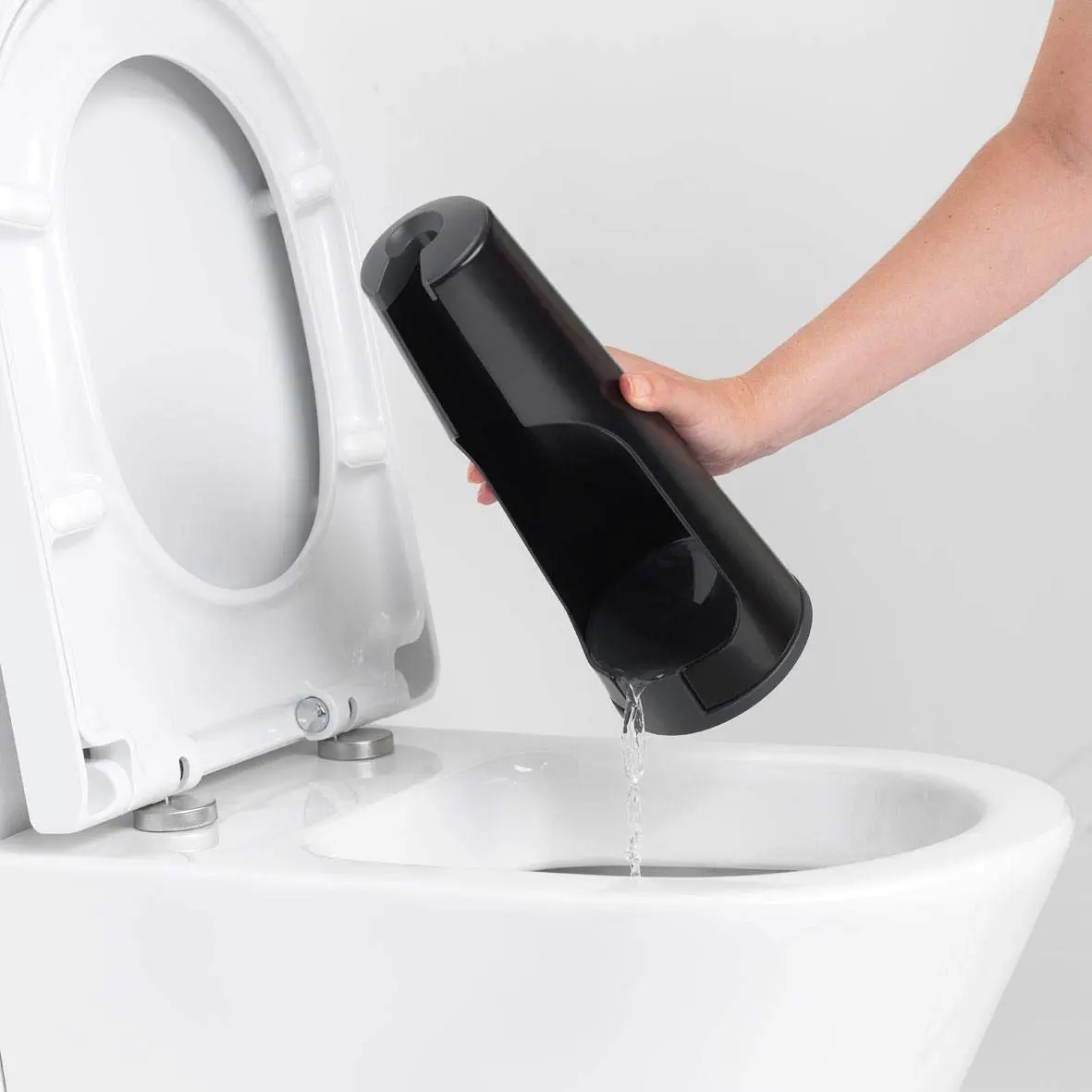 Brabantia ReNew Toilet Brush & Holder Set Matt Black | Corrosion Resistant, Discreet Holder, 16.5 Inch Height - view 3