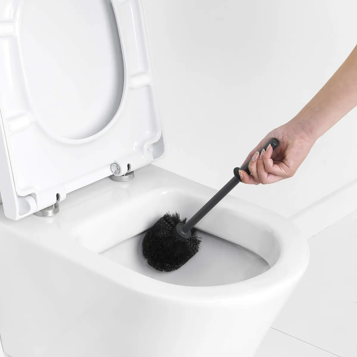 Brabantia ReNew Toilet Brush & Holder Set Matt Black | Corrosion Resistant, Discreet Holder, 16.5 Inch Height - view 4
