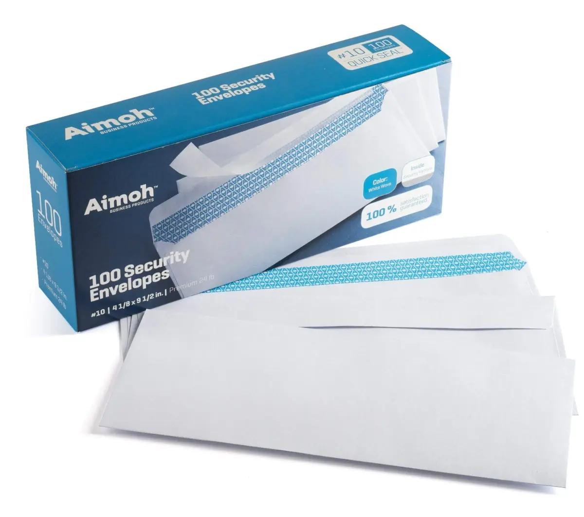 Aimoh #10 Security Mailing Envelopes Letter Size, Self Seal, 100 Count | Windowless, Security Tint, Printer Compatible - view 7