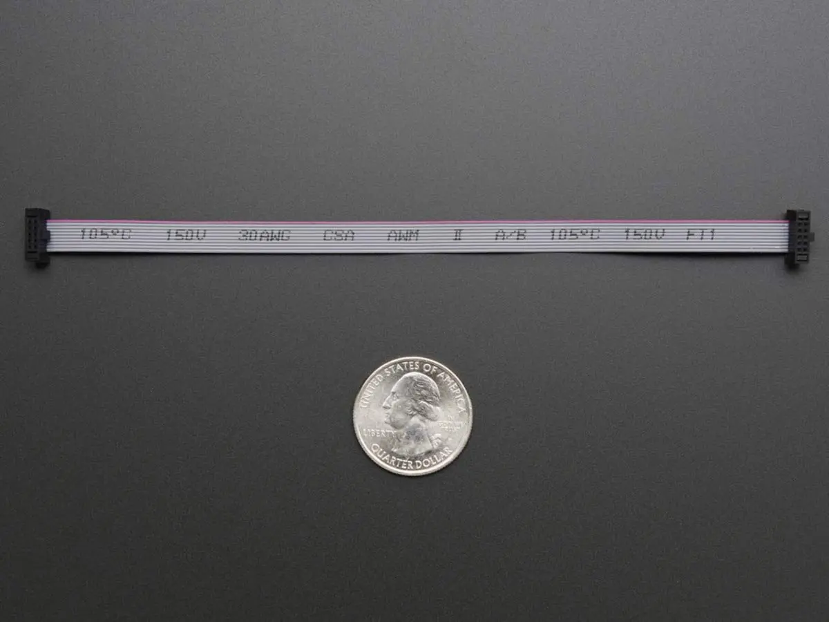 Adafruit 10-pin 2x5 Socket-Socket 1.27mm IDC Cable 150mm | ARM Cortex Dev Kit Backup - main product image