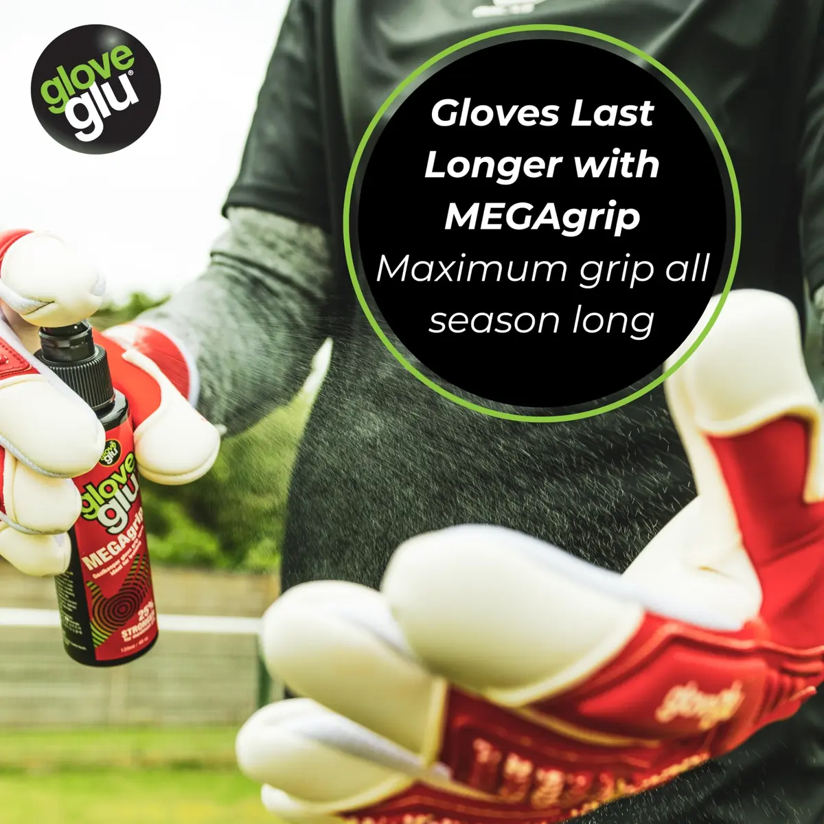 Gloveglu MEGAgrip Goalkeeper Glove Grip Spray 118ml (4 fl. oz) | Enhanced Catching & Ball Control - view 6